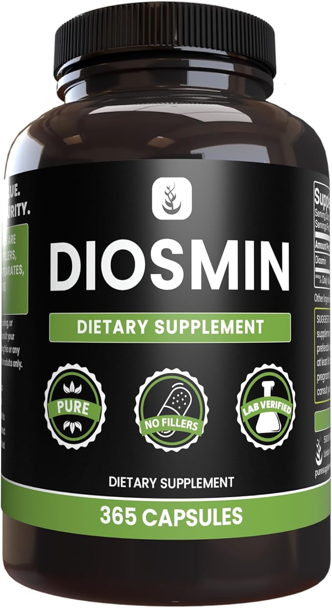 PURE ORIGINAL INGREDIENTS Diosmin (365 Capsules) No Magnesium Or Rice Fillers, Always Pure, Lab Verified