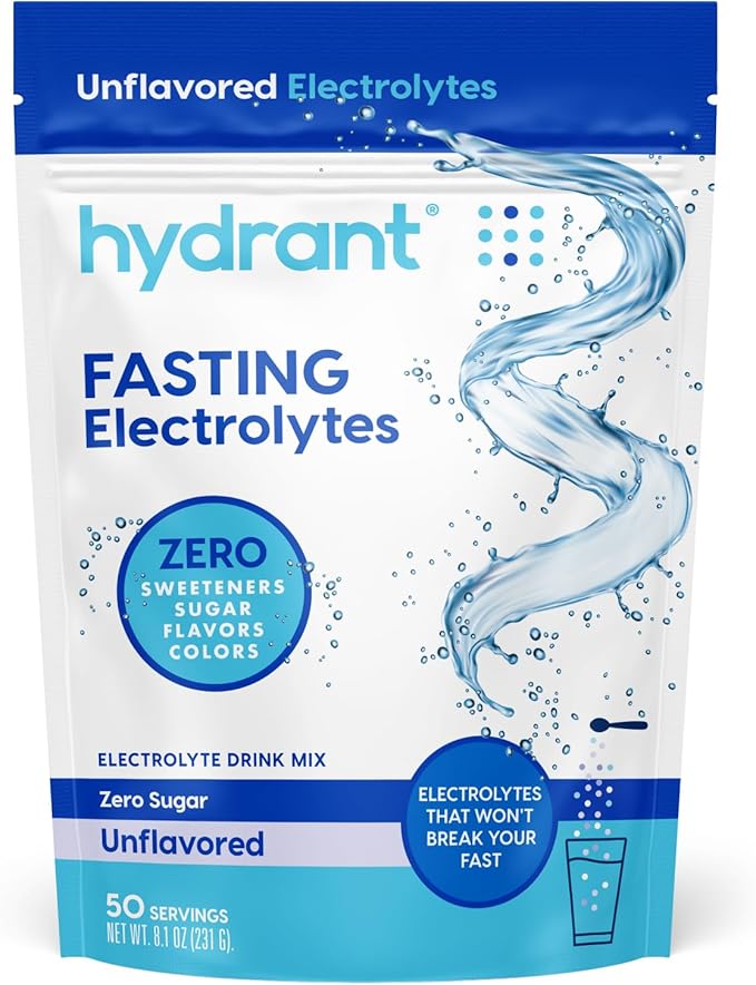 Hydrant - Bulk Fasting Electrolyte Hydration Powder, 50 Servings Sugar-Free Fasting Supplement Powder - Zero Sugar Flavorl...