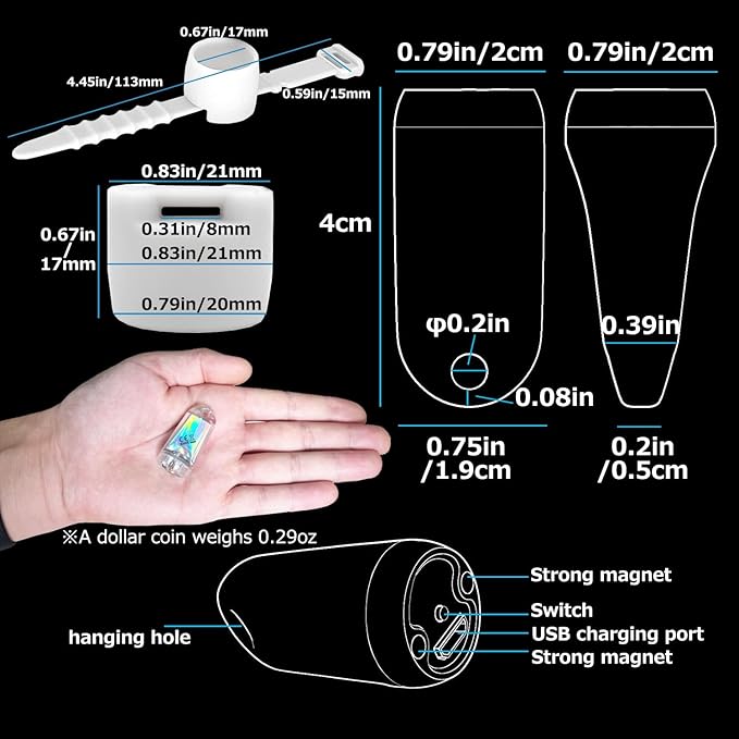 USB Mini LED Lantern, 2 Pack Waterproof EDC Keychain LED Flashlight for Camping, Type-C Rechargeable Battery Small Stick Lamp Puck Dog Collar Torch Light (Green+Red)