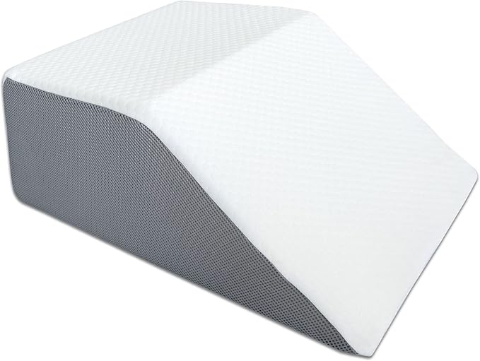21-Inch Mattress System Pillow High-Density Rest Elevating Wedge, Relieves and Recovers Foot and Ankle Injury, Leg, Hip and Knee Pain, Multi-Purpose, Full Foam Top, White