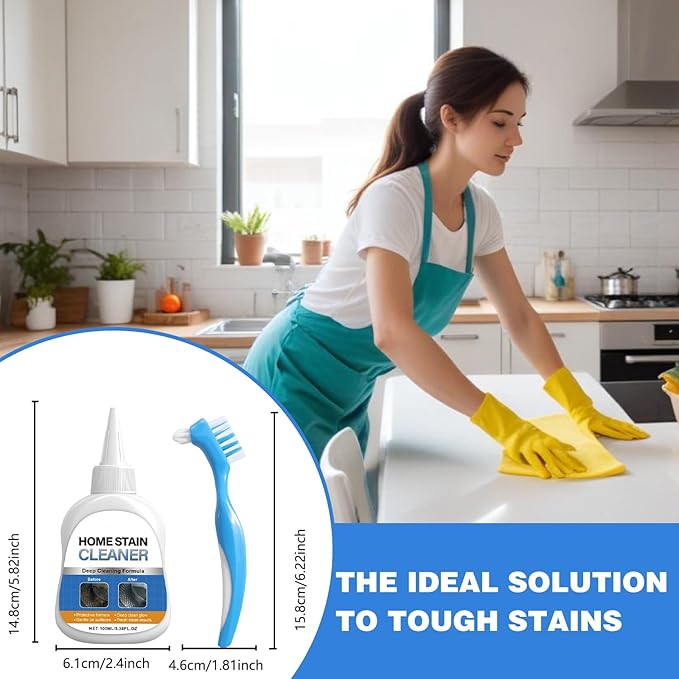 Home Stain Cleaner Gel,Home Remover Gel for Washing Machine, Refrigerator Strips,Household Stain Remover Gel,Cleaning Tiles Grout Sealant Home Kitchen Sinks Bathroom - 3.38Fl Oz