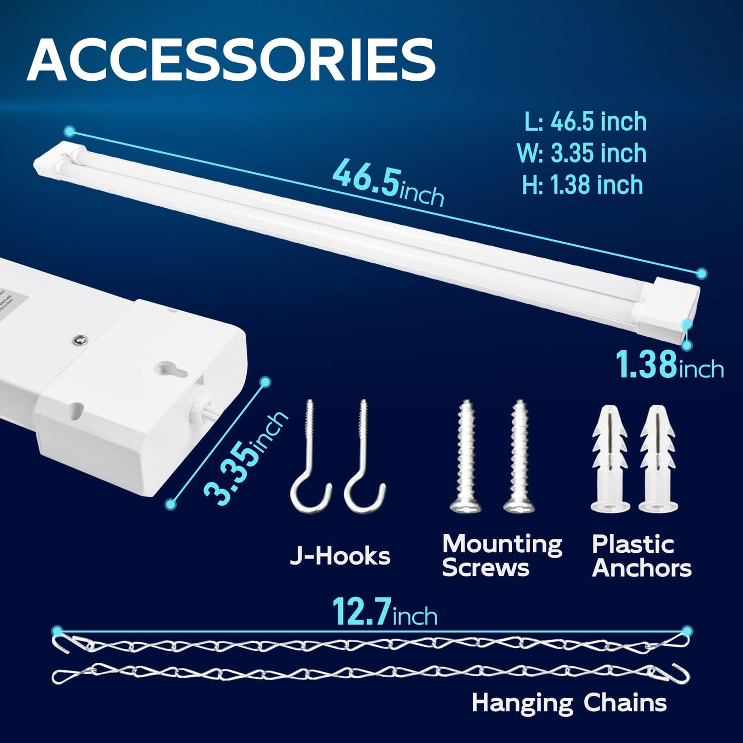 Hykolity 4 Pack 4Ft Linkable Led Shop Light For Garage  6500Lm  4Ft 60W Utility Light Fixture  5000K Daylight Led Workbench Light With Plug  Hanging Or Surface Mount  White - Etl