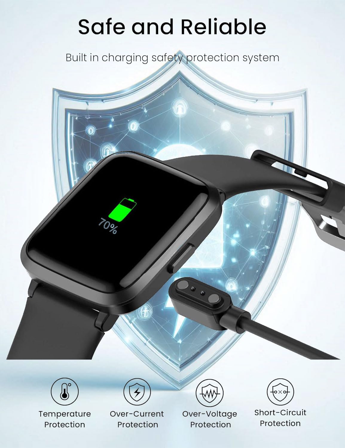 2 Pin Chargers For Veryfit Smart Watch Cord, 2-Pack [Model A + Model B, Only One Fit] 2.8Mm Magnetic Usb Charging Cable For Smar