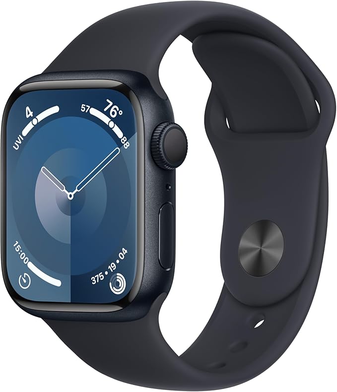 Apple Watch Series 9 GPS 41mm Midnight Aluminum Case with Midnight Sport Band - S/M (2023)