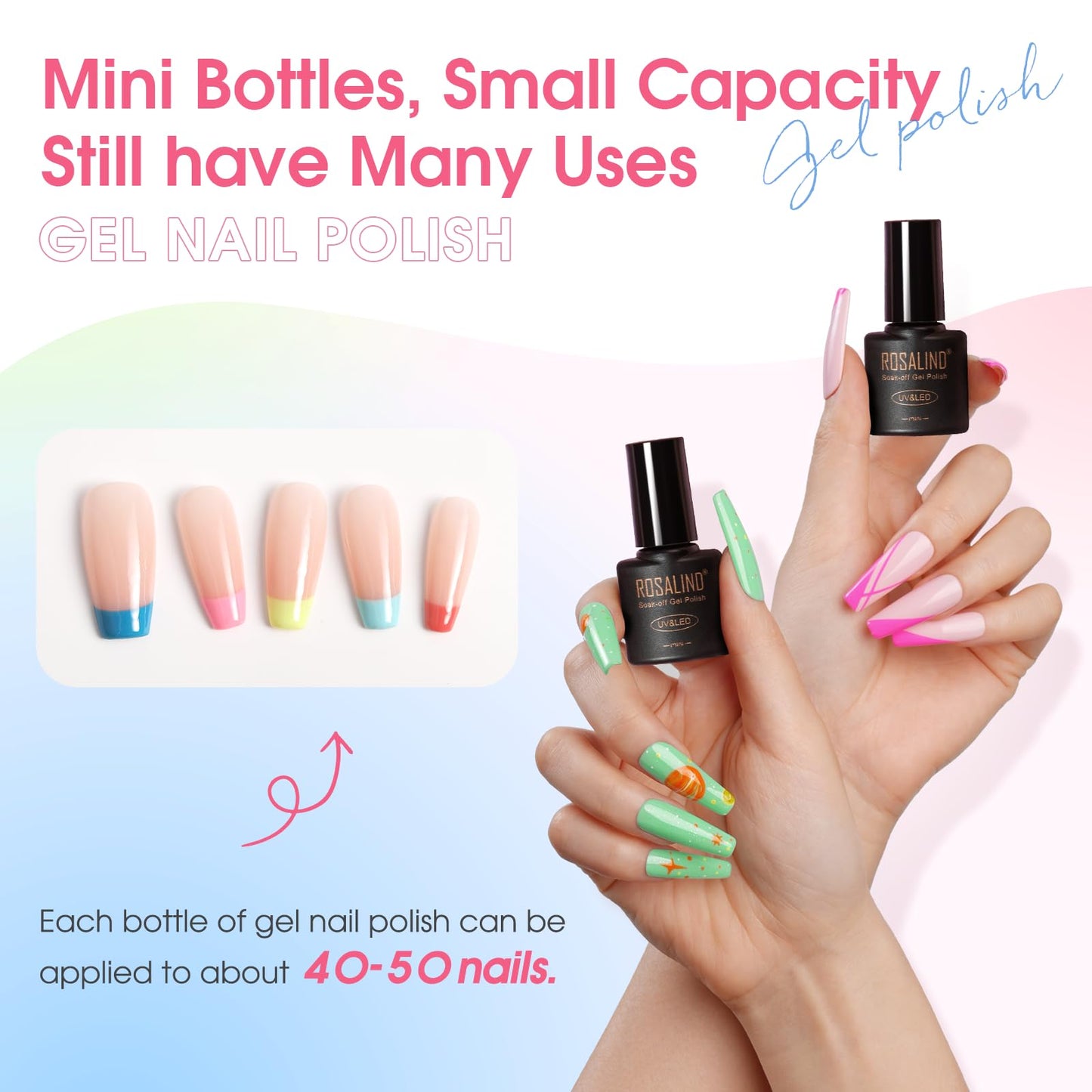 ROSALIND 80 PCS Gel Polish Set with 5PCS Top Coat and Base Coat