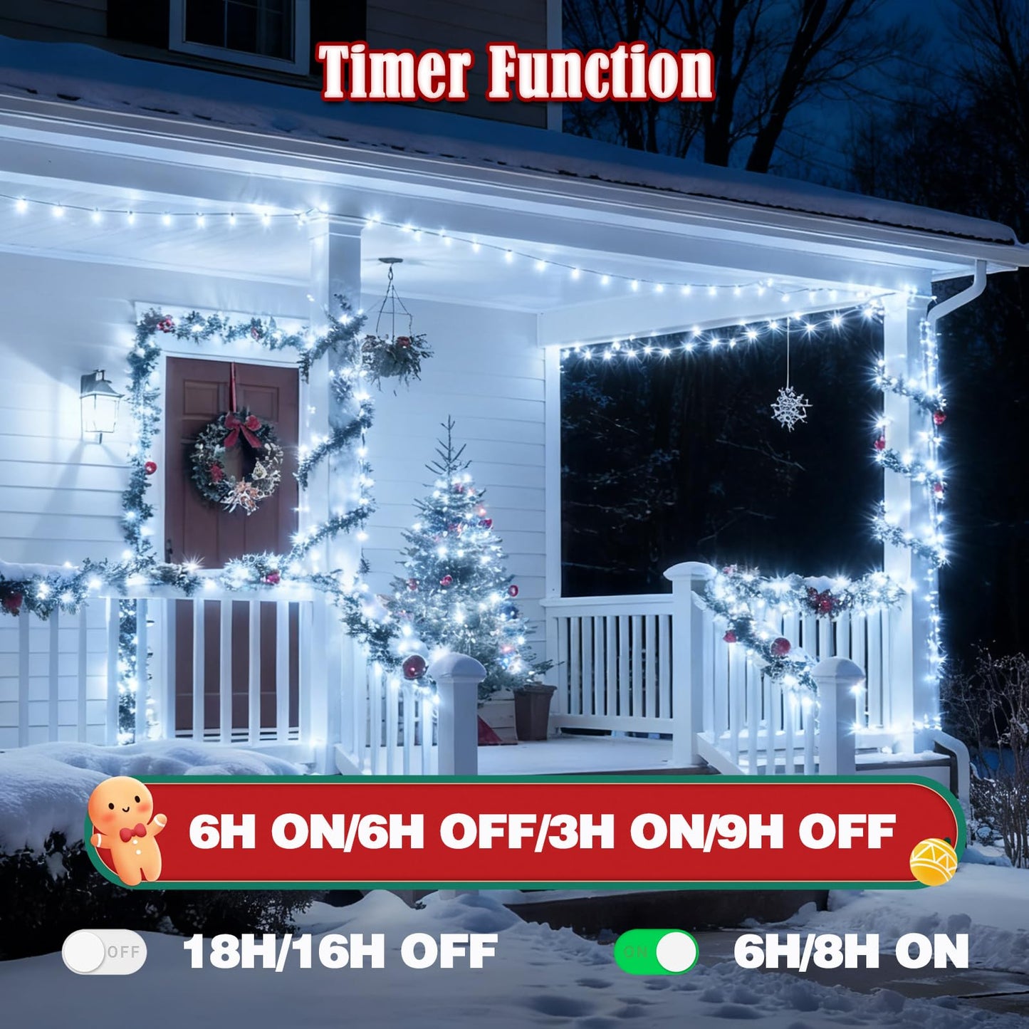 Voice Control 88Ft 240Led Smart Christmas String Lights Outdoor/Indoor | String Lights Plug In With Remote  12Modes  7Voice Commands & Timers  Christmas Twinkle Light For Xmas Tree Decor (Cool White)