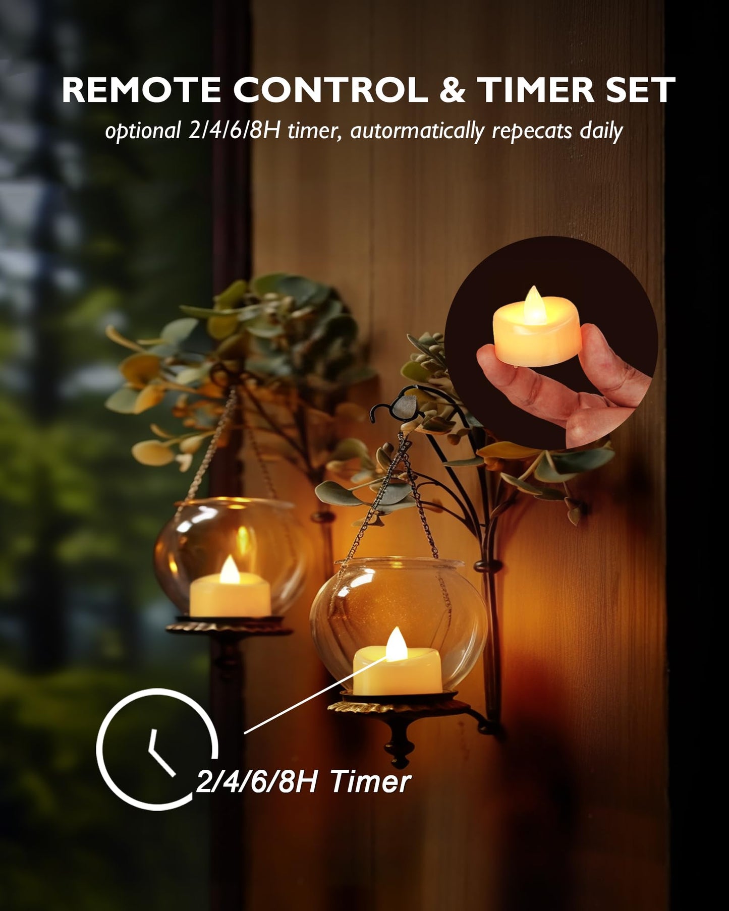 merrynights Remote Candles, 24 Pack Flameless Tea Lights Candle Battery Operated, 400+Hours LED Tea Lights with Remote, Timer Battery Votive Candle for Holidays Wedding Home
