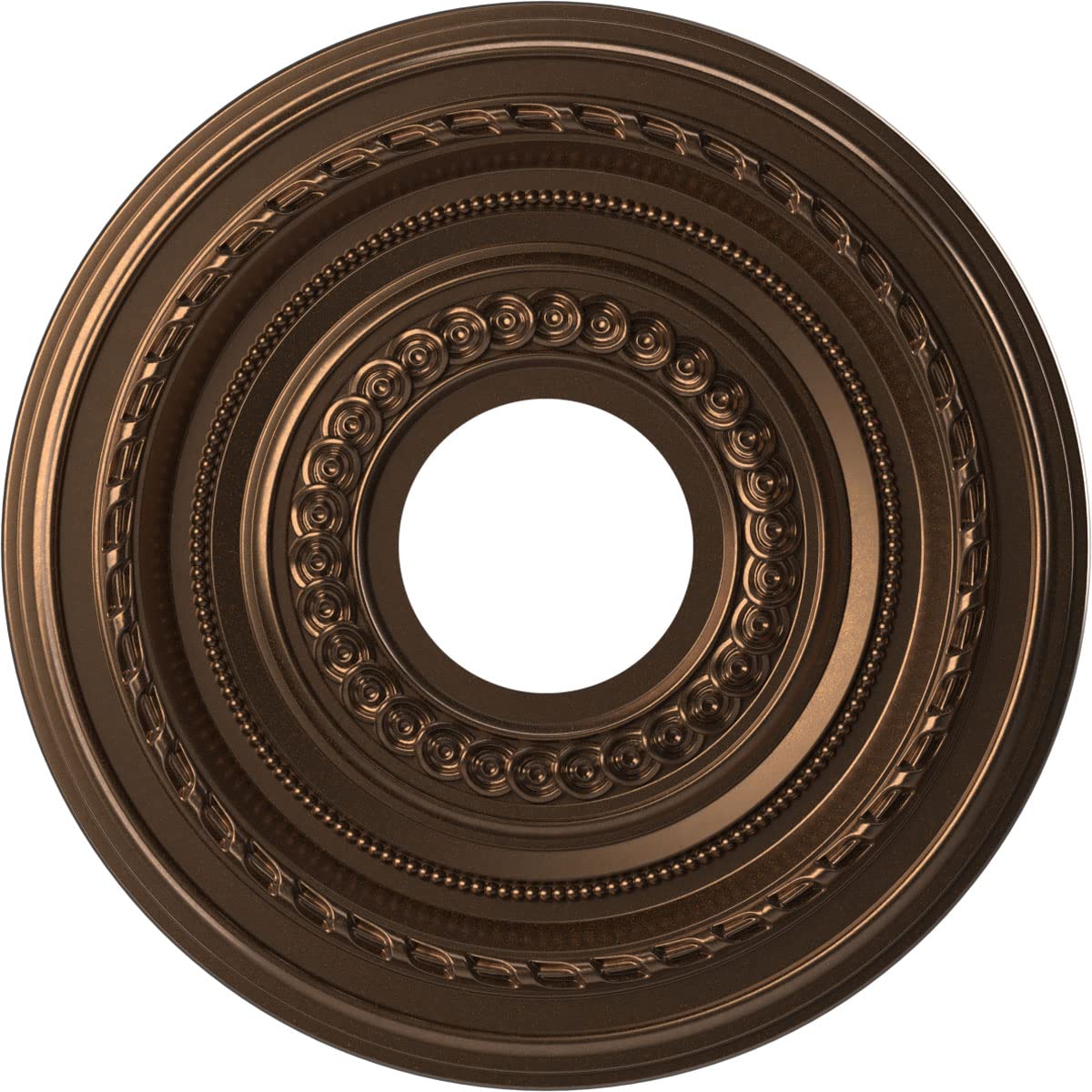 Ekena Millwork Cmp13Cocab Cole Thermoformed Pvc Ceiling Medallion (Fits Canopies Up To 4 1/4), 13Od X 3 1/2Id X 3/4P, Metallic A