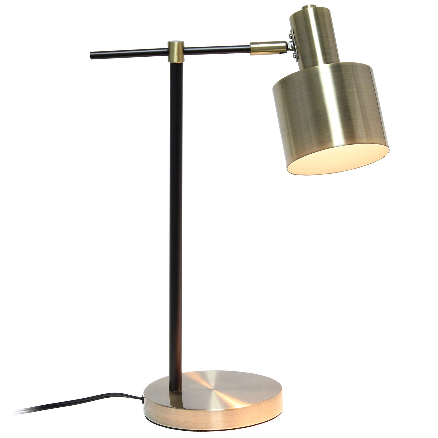 Simple Designs LT2074-ABS Metal Table Lamp, Antique Brass, Iron Material