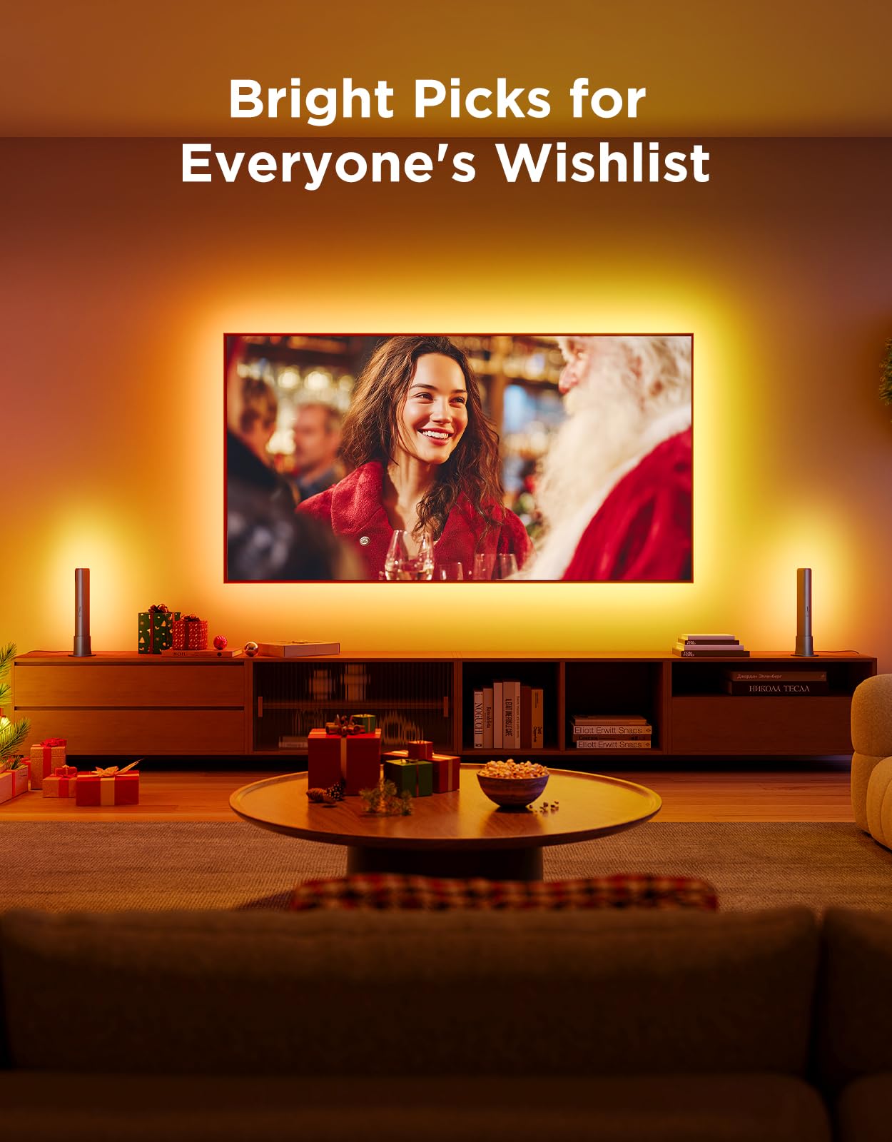 Govee Rgbic Smart Led Backlight Strip For 40-50 Inch Tvs, Music Sync, Wi-Fi & Bluetooth, Multicolor, H6167