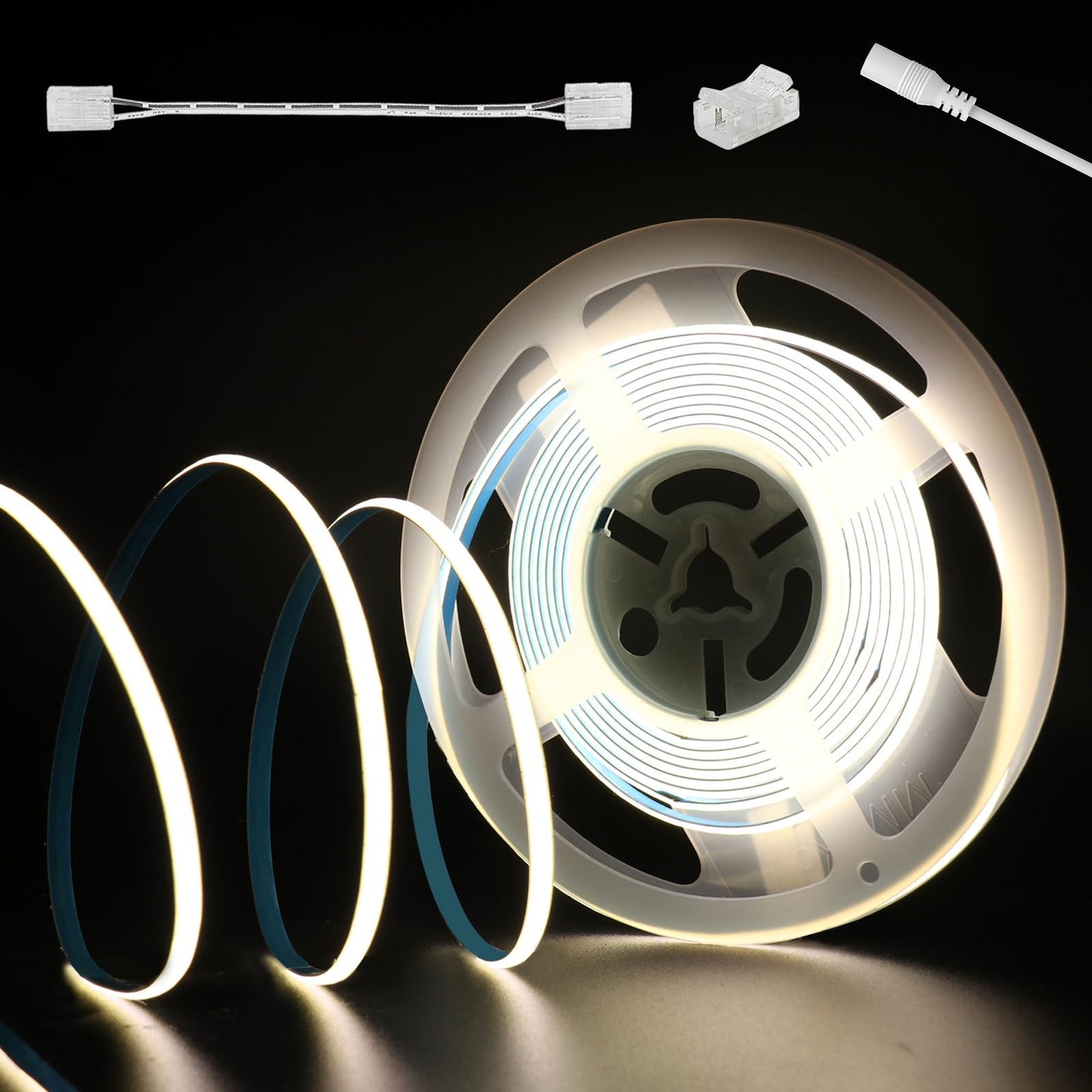 Pautix 5Mm Cob Led Strip Light 16.4Ft, 4000K Natural White, 504 Leds/M, Super Bright Dc24V, Model Snw504W24-