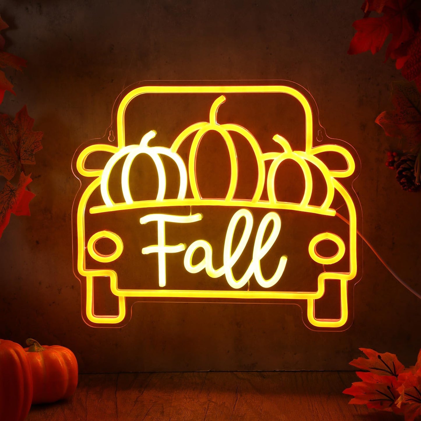 Halloween Pumpkin Carriage LED Neon Sign, Wall Decor For Bedroom & Party, Halloween Party Decor Led Lights, Kids Room Neon Light