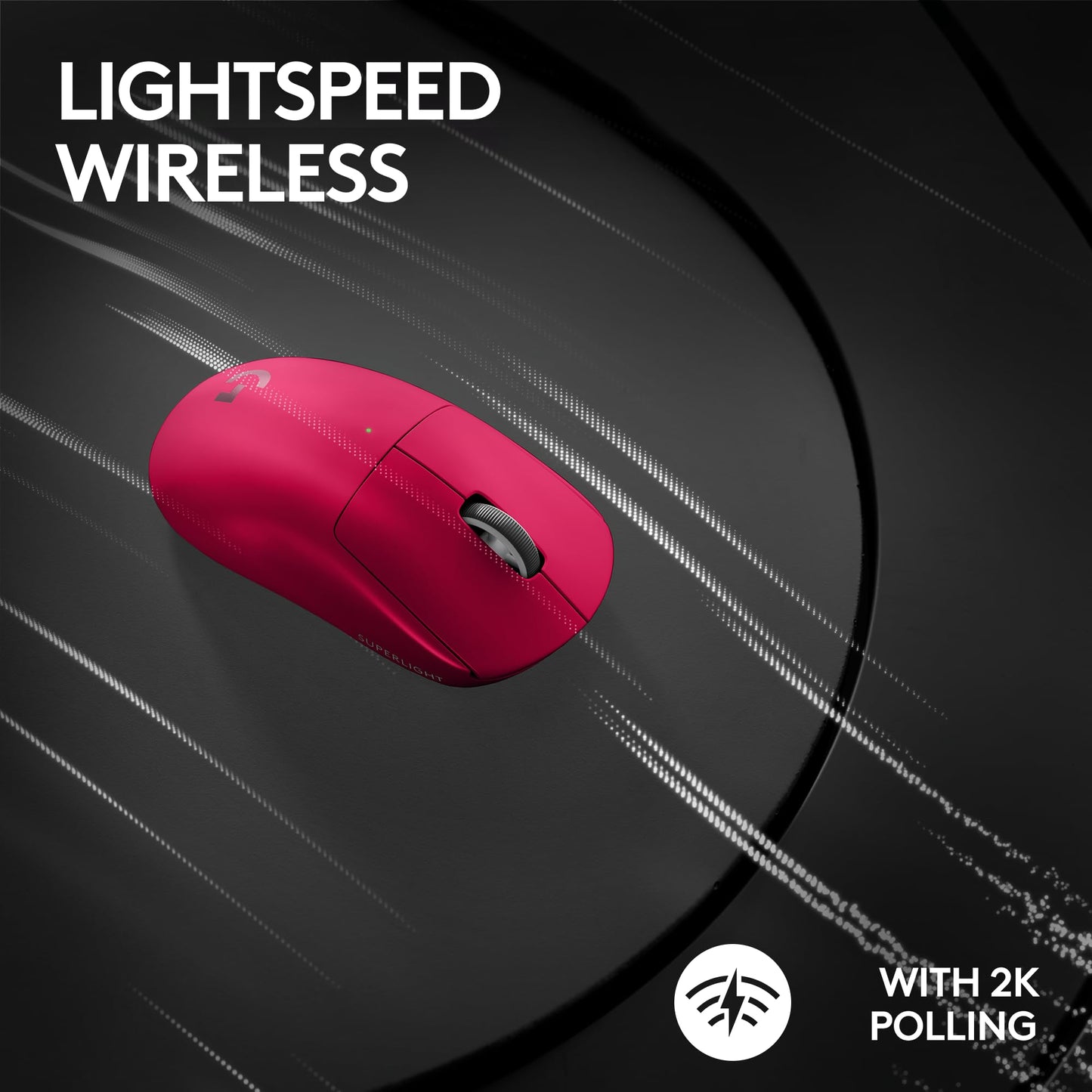 Logitech G PRO X Superlight 2 Lightspeed Wireless Gaming Mouse, Lightweight, LIGHTFORCE Hybrid Switches, Hero 2 Sensor, 32,000 DPI, 5 Programmable Buttons, USB-C Charging, PC & Mac - Magenta