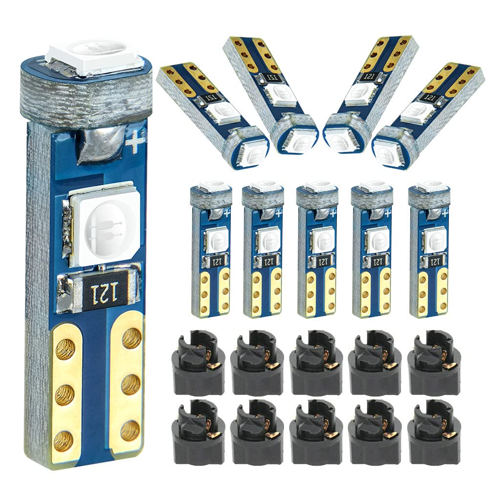 DODOFUN Deep Blue LED Bulb Pack of 10 for Dashboard Instrument Panel Gauge Cluster