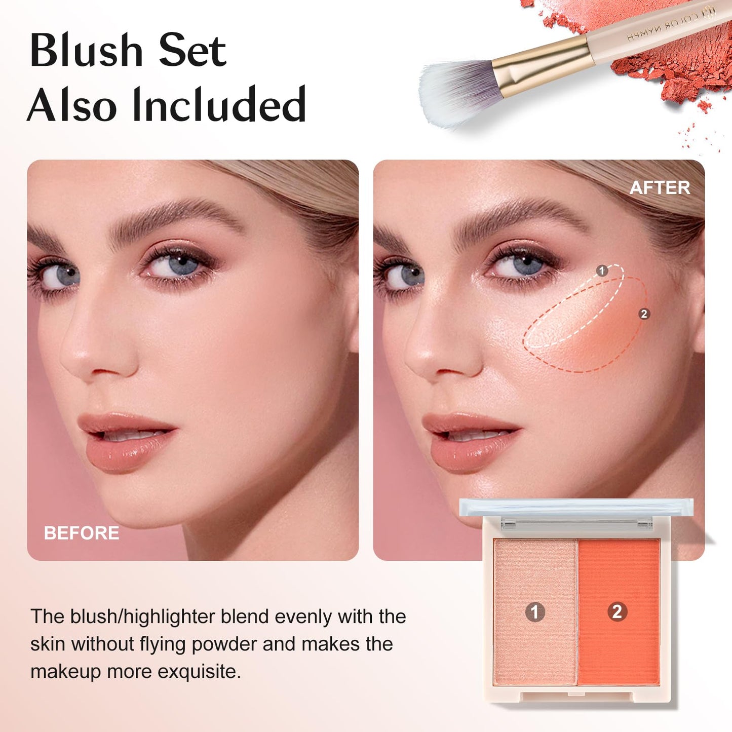 Color Nymph Makeup Kits For Teens Girls | All In One Make up Set With Cosmetics Bag | Included Eyeshadow Blush Lipstick Lip Pencil Eye Pencil Brush Mascara | Travel Friendly Makeup Bag Design