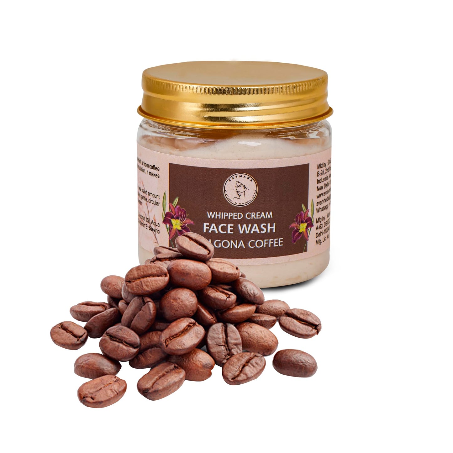 AATMANA Face Wash Dalgona Coffee | Hydrating Face Wash for Sensitive Skin, Removes Makeup & Gently Cleanses Without Over Drying