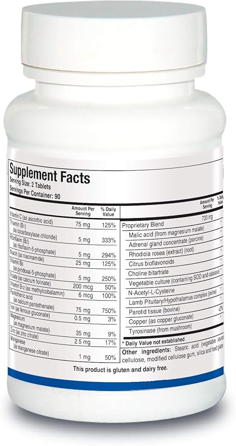 Biotics Research ADB5-Plus Support Healthy Adrenal Gland Function, Support Healthy Cortisol Levels, Positive Response to Stress, Healthy Energy Levels. 180 Tablets