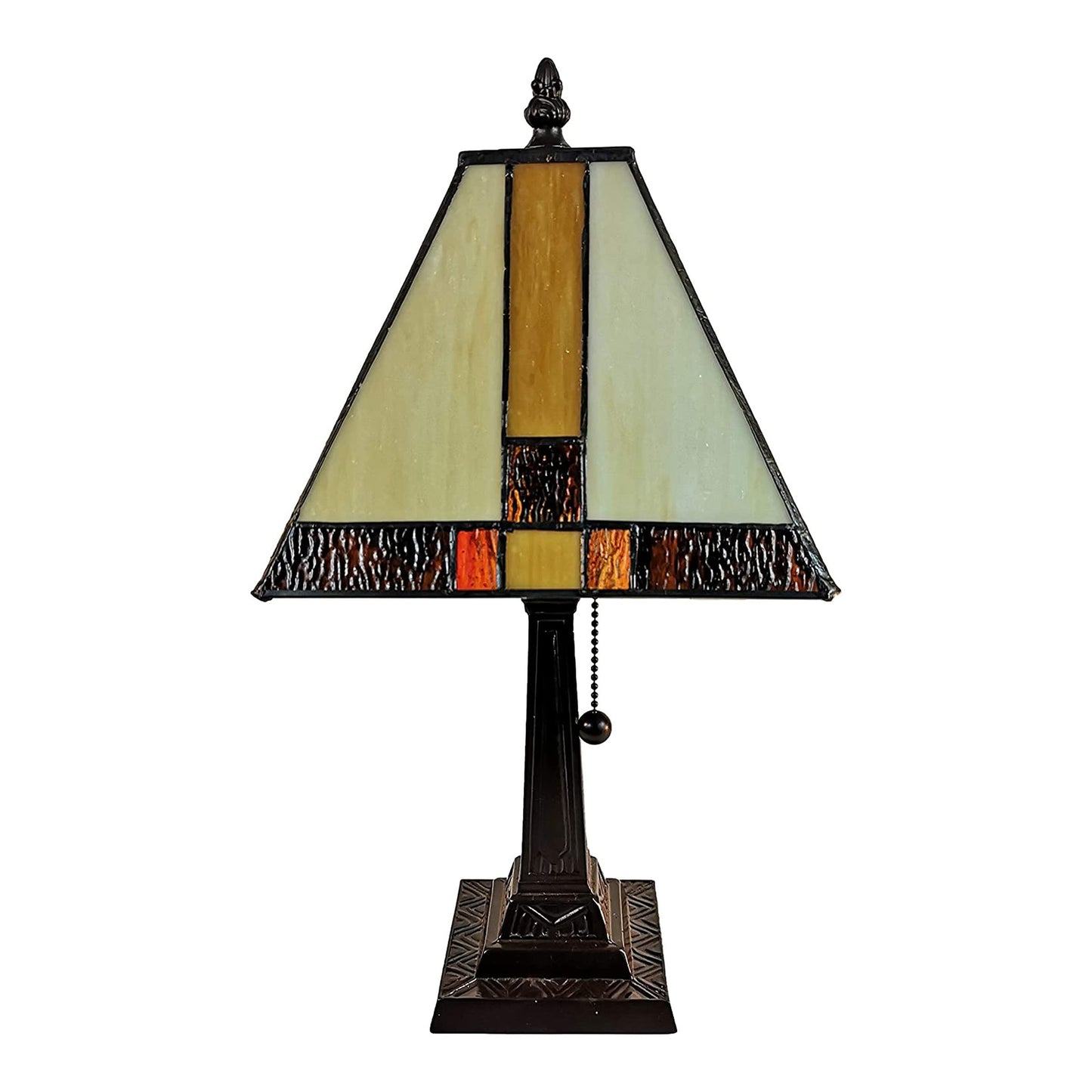 Amora Vintage Tiffany Table Lamp - Floral Blue Dragonfly Table Night Light - Yellow And Green Glass Nightstand Lamp - 15  Tall Stained Glass Lamp
