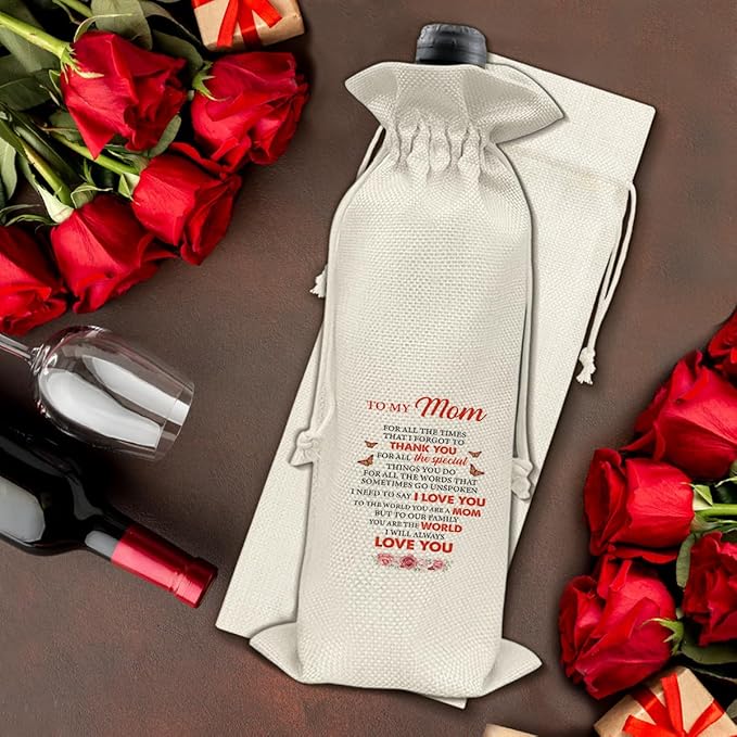 Mom Gifts Wine Bag Thank You Gift for Mom Birthday Mother's Day Mom Appreciation Wine Gift Bag