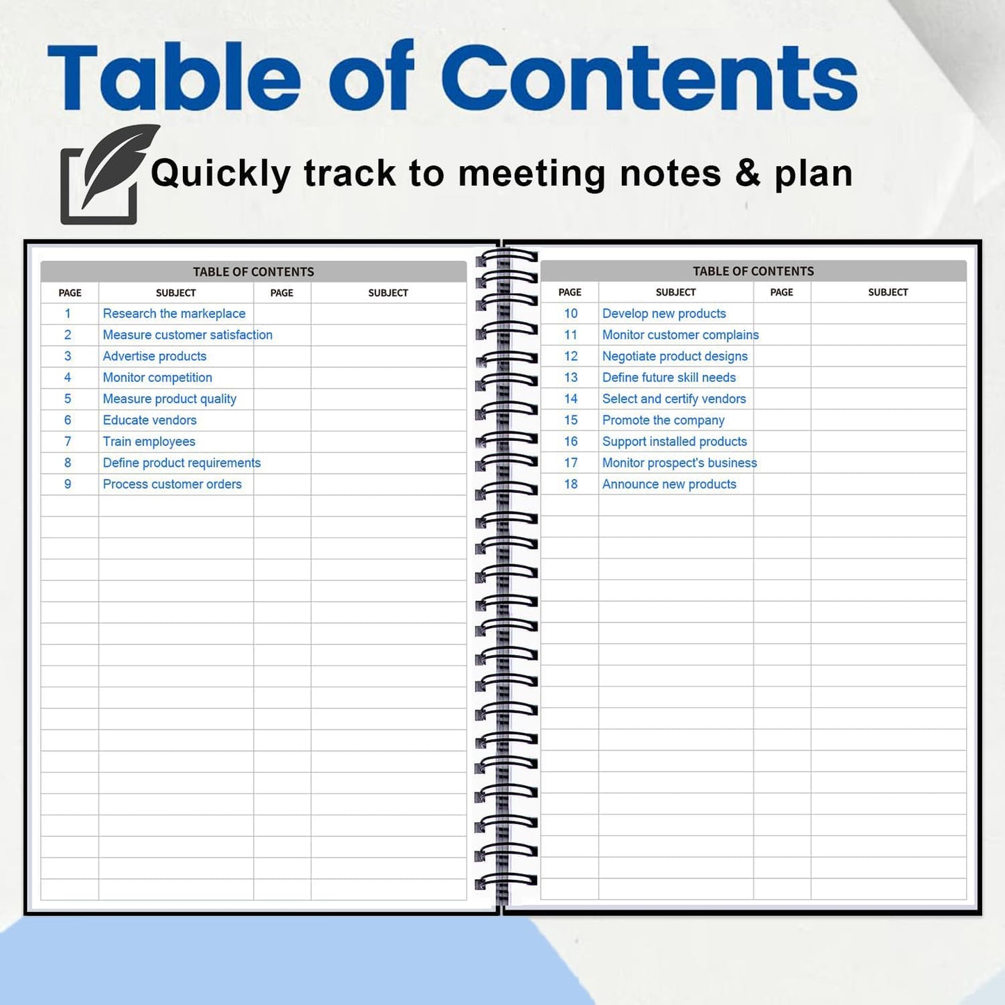 2 Pack Notebooks for Work 7" X 10" - Meeting Notebooks for Note Taking - Professional Notebooks for Work Organization,Business Daily Planner Undated,Office Notebooks 240 Pages