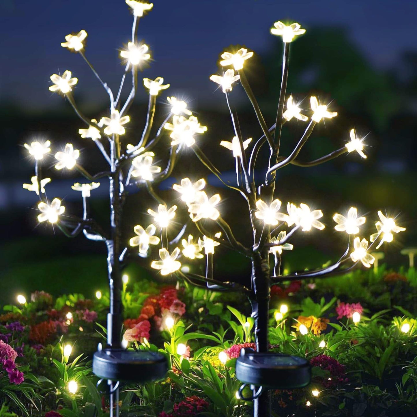 BERNGI Solar Garden Lights Outdoor Waterproof,Solar Flowers for Outside Decorative,Solar Powered Fairy Outdoor Decorations for Y