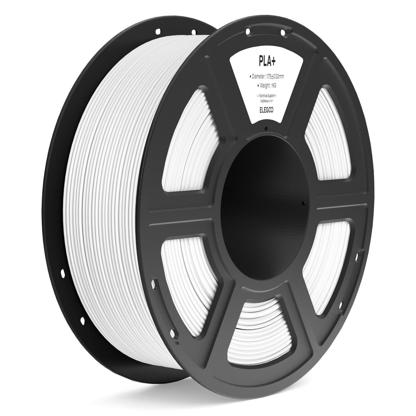 ELEGOO PLA+ Filament 1.75mm White 1KG, High Toughness PLA Plus 3D Printer Filament Dimensional Accuracy +/- 0.02mm, 1kg Spool(2.2lbs) Fits for Most FDM 3D Printers