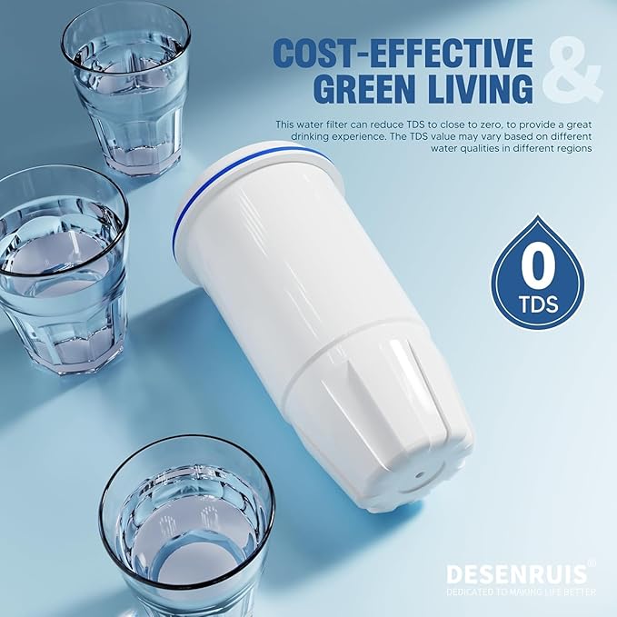 Upgraded Water Filter Replacement for Zero Pitcher and Dispenser ZR-001 ZR-004 ZP-006 ZR-017, Multi-Stage Filter System, Effectively Reducing Lead, Chromium, PFOA, and PFOS Contaminants, Pack of 4
