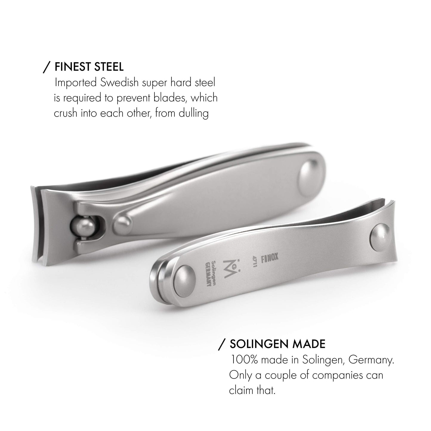 GERMANIKURE Nail Clippers Set in Black Leather Case - Ethically Made in Solingen Germany, FINOX Stainless Steel Tools - Professi