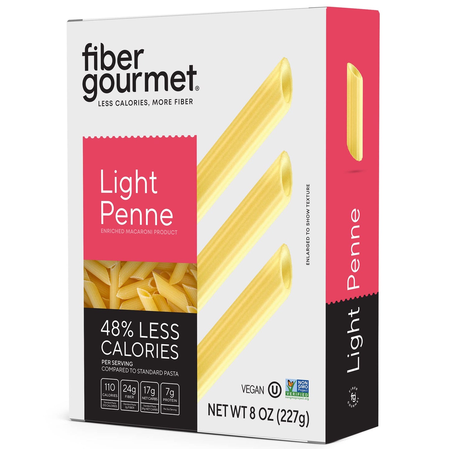 Fiber Gourmet Pasta - Light Penne Pasta - Low Net Carb, Fiber-Rich, Low Calorie, Healthy Pasta - Made in Italy, Kosher, Vegan, N