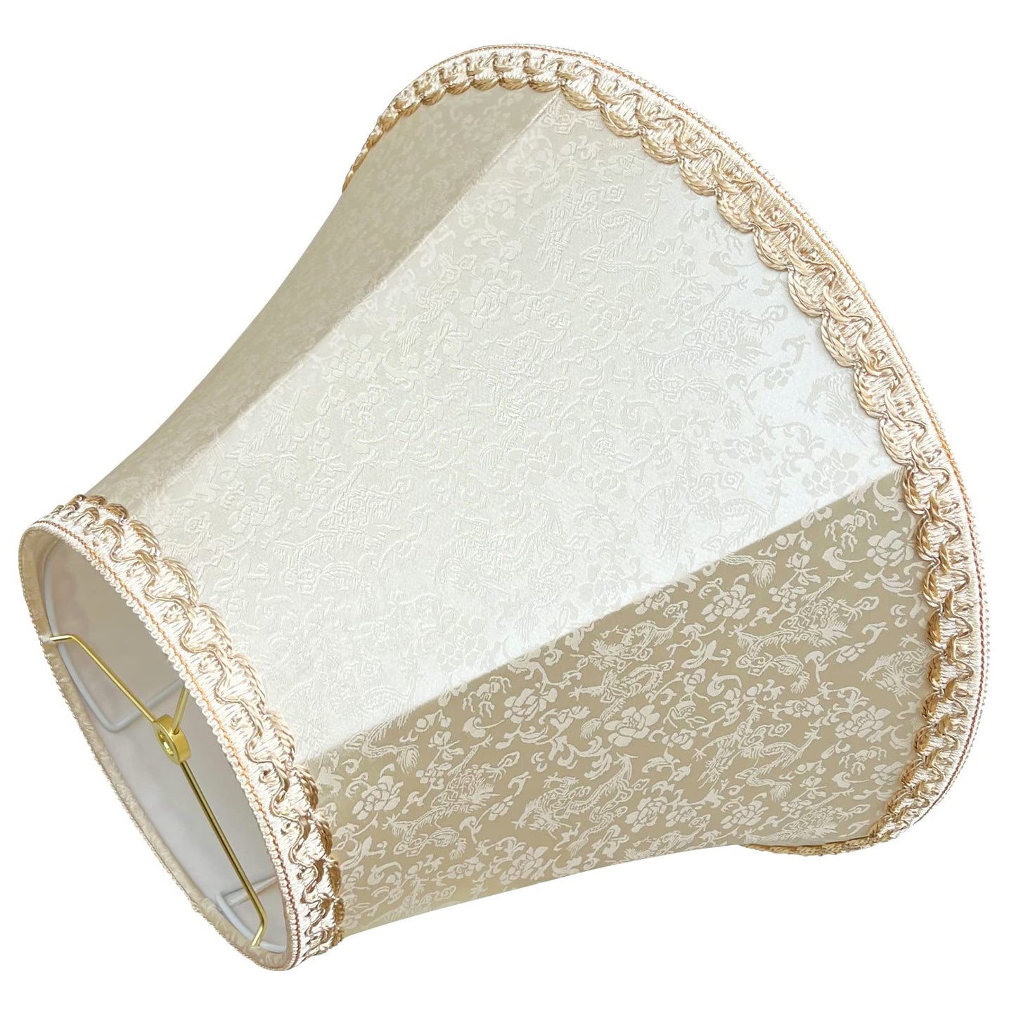TOOTOO STAR Floral Lamp Shade, Fabric, 8.75in Top x 17.75in Bottom x 11in Height, Light Yellow, Model SX0244WH
