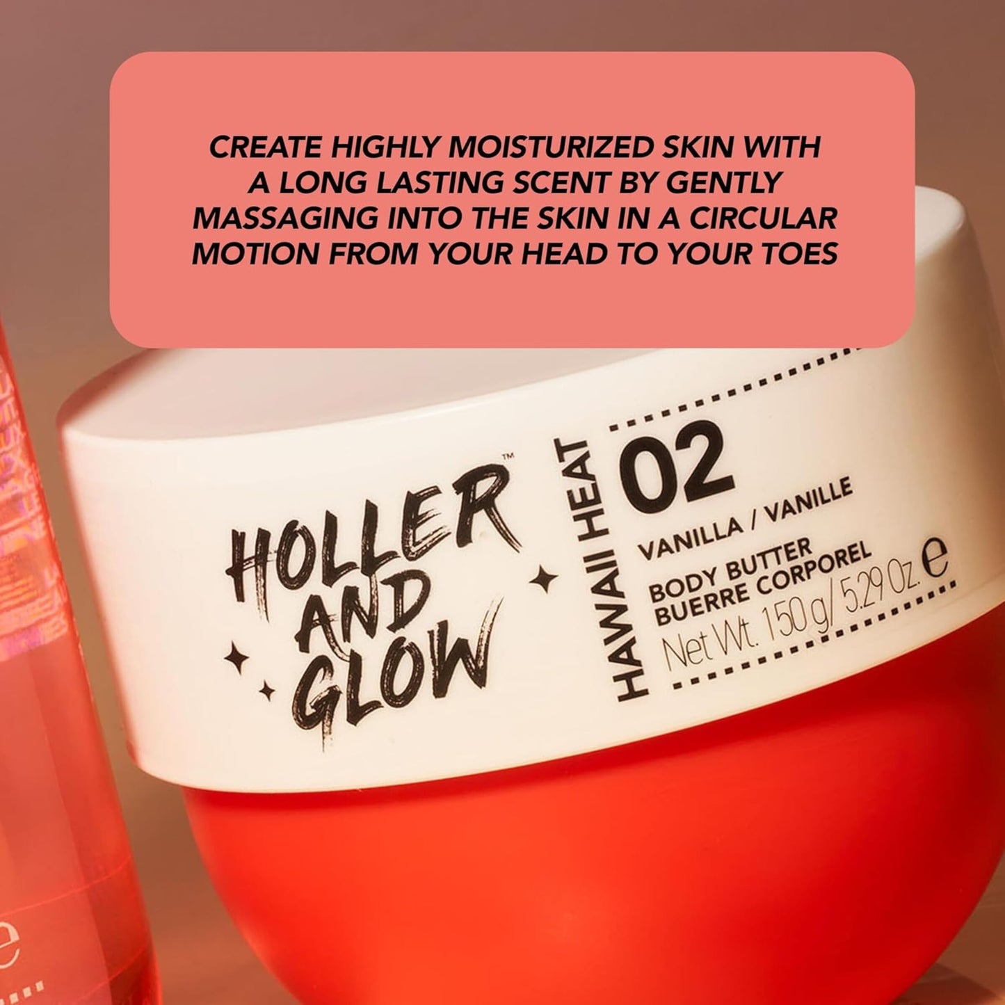 Holler and Glow Hawaii Heat Vanilla Body & Hair Mist, Body Spray For Women, Hair Perfume For Women, Delicate Peony, Amber Scented, Warm & Sweet, Travel Sized, 3.38 Fl Oz