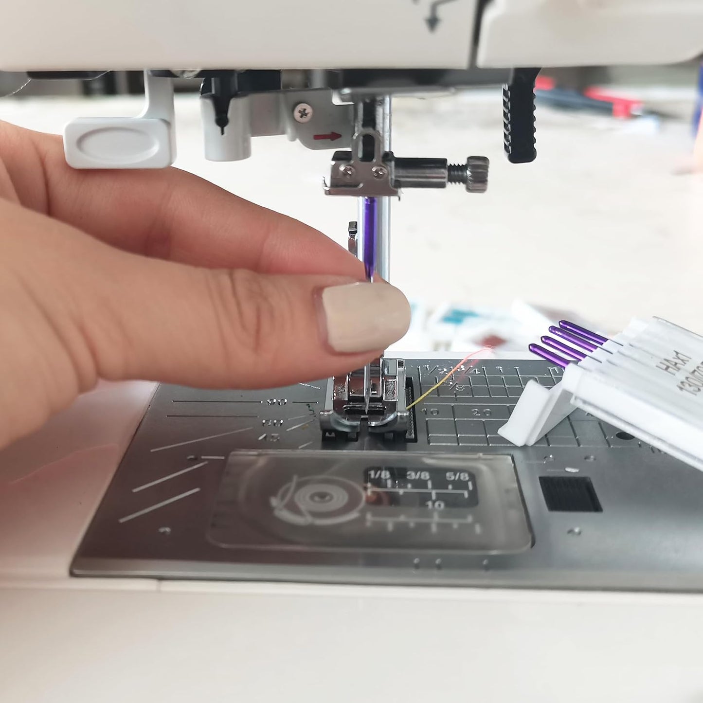 HONEYSEW 30 Pieces Sewing Machine Needles HAX1 130/705H Universal Regular Point Flat Shank Sewing Needle Compatible with Singer, Brother,Janome,Pfaff and Other Brand (Purple Size 14-30PCS)