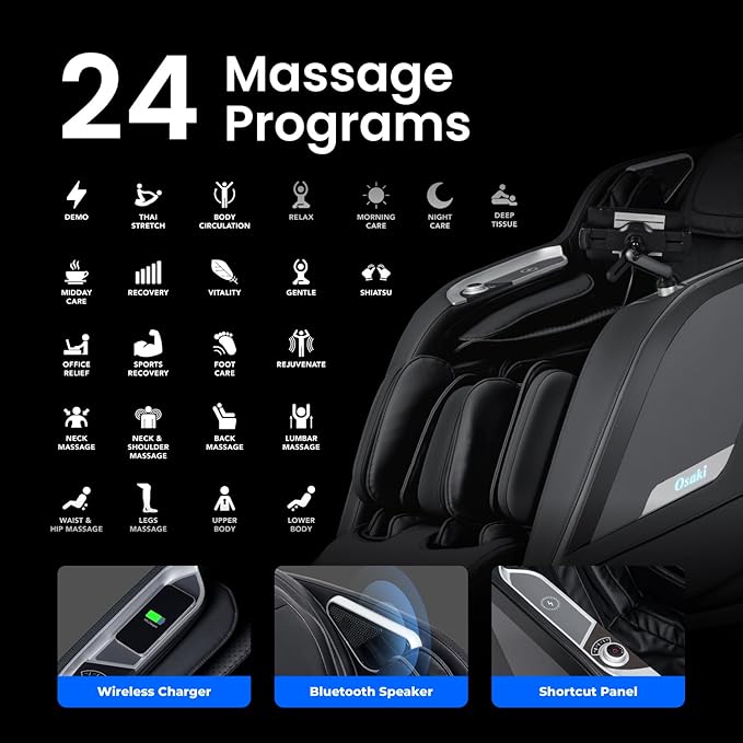 Osaki Vibe 4D l 4D Massage Mechanism l Automatic Body Scan l Deep Calf-Kneading l Space-Saving Technology l 3-Stage Zero Gravity l 32-Cell Full Body Air Massage (Brown)