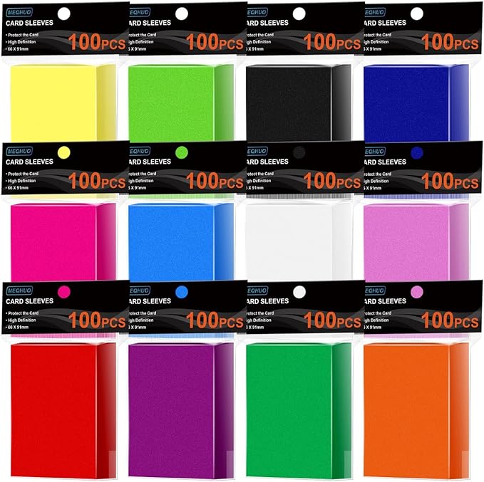 MEQHUO 1200 Count Card Sleeves, 12 Colors 66X91mm Perfect Fit MTG Card Sleeves, TCG Sleeves, Soft Trading Card Sleeves, Ca...