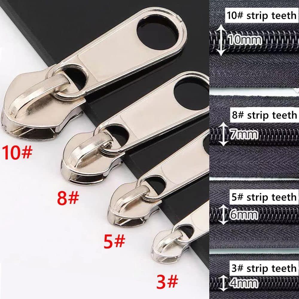 48-Piece Metal Zipper Repair Accessories Set - DIY Sewing Kit with Slider, Retainer, Box Insert, Pin, Top & Bottom Stoppers (Bronze)