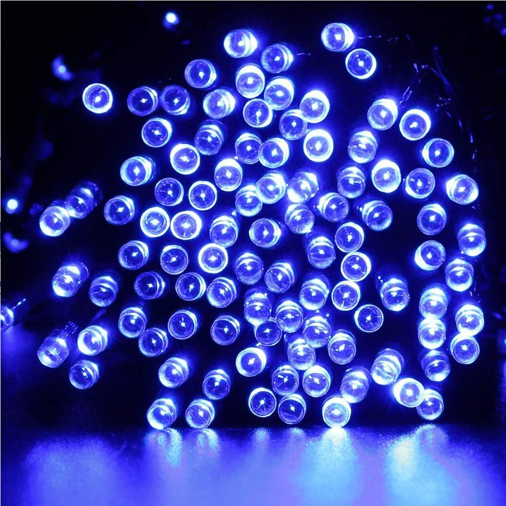 FULLBELL Fairy Lights Outdoor String Lights 33ft 100 LED Transparent Wire Blue Model FLEDTKSL10MWW-B