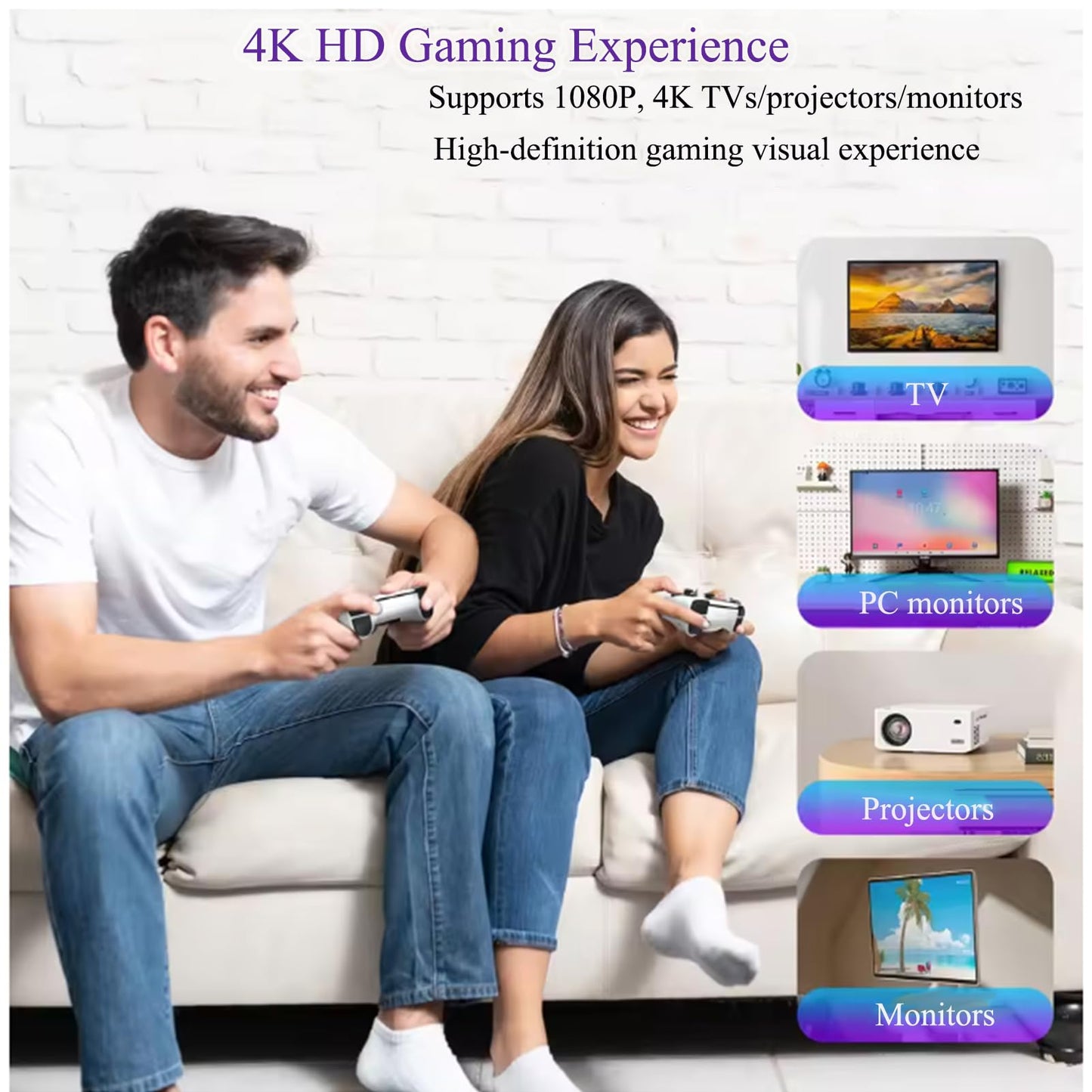 2025 New Upgrade Retro Gaming Console,m15 game stick Retro Game Stick 20000+ Games with 23 Emulators, HDMI Plug and Play TV Video Game Stick 4k with 2 Wireless Controllers, Gift for Families, Adults (64G)