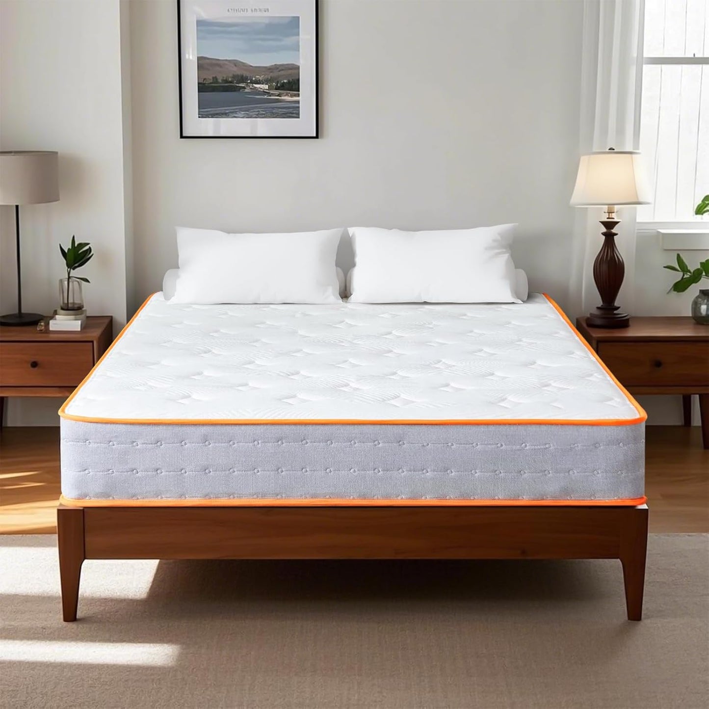 10 Inch Hybrid Mattress, Twin Size, Innerspring Bed Mattress, Memory Foam, Pressuer Relief and Breathable, Bed in a Box CertiPUR-US (Twin)