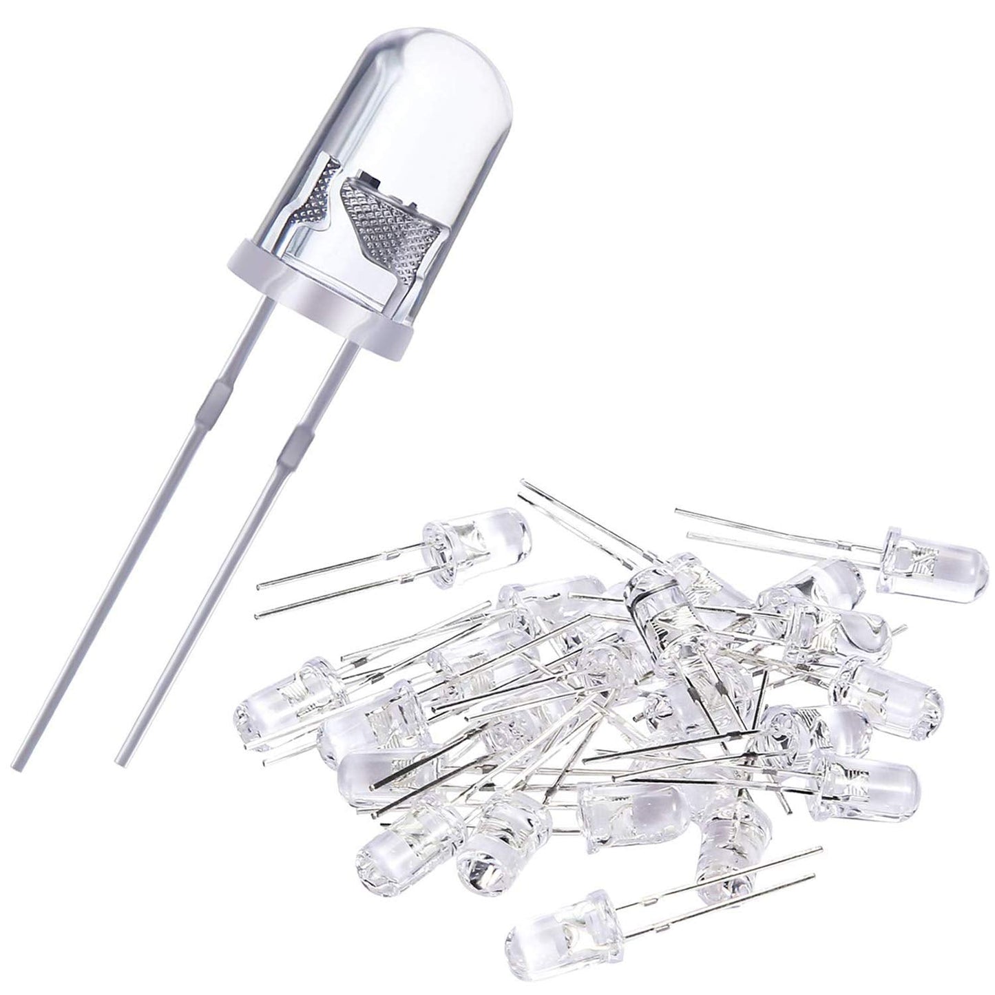 Eboot 100 Pieces Clear Led Light Emitting Diodes, 5Mm Blue, Model Ln0986