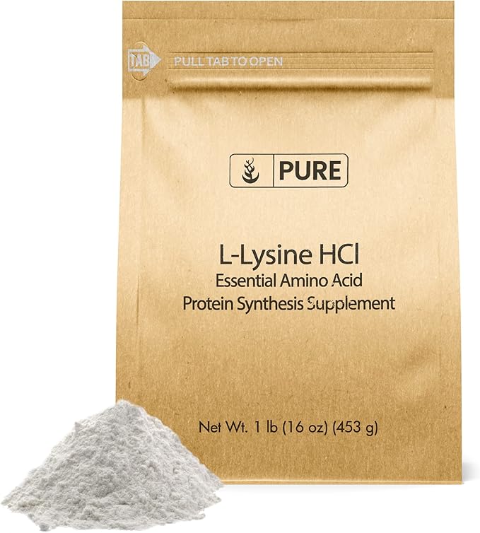 PURE ORIGINAL INGREDIENTS Vitamin C and L-Lysine HCL Bundle, Dietary Supplement, Non-GMO