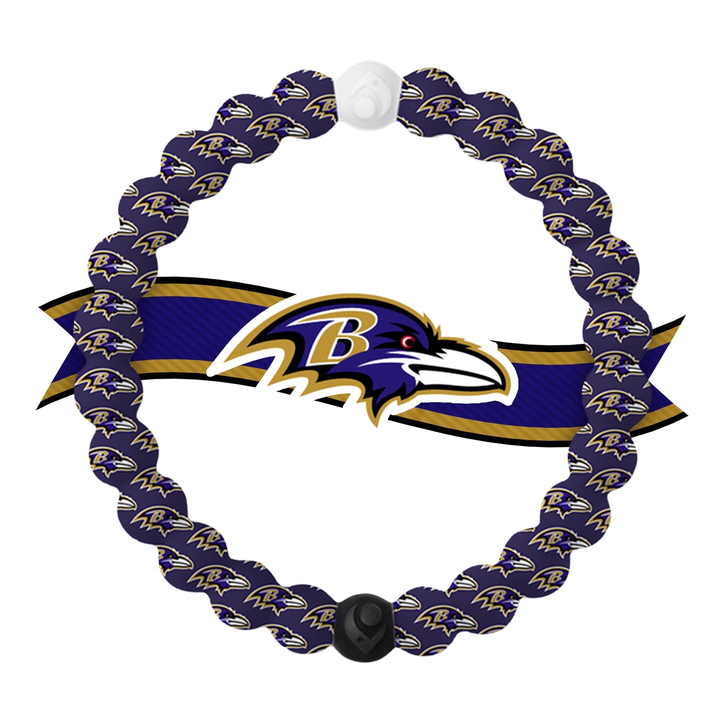 Lokai Silicone Beaded Bracelet for Men & Women, NFL Football Collection - Baltimore Ravens, Medium - Silicone Jewelry Fashion Br
