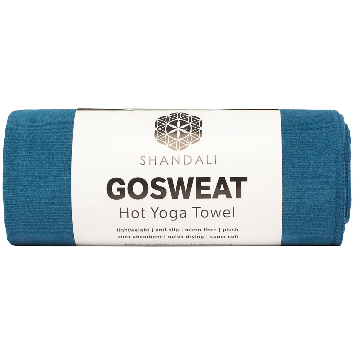 Shandali Gosweat Hot Yoga Towel, Color Evening Blue, Size 26.5 x 72