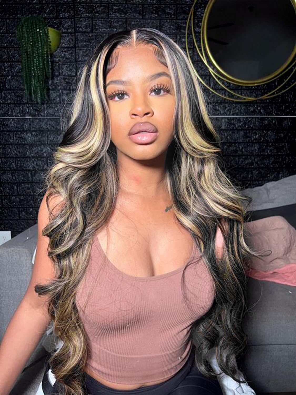 Kephare FB/27 32 Inch Highlight Balayage Wig Human Hair 13x4 HD Lace Front Wigs Body Wave 1B/27 Ash Blonde Omber Glueless Wig Pr
