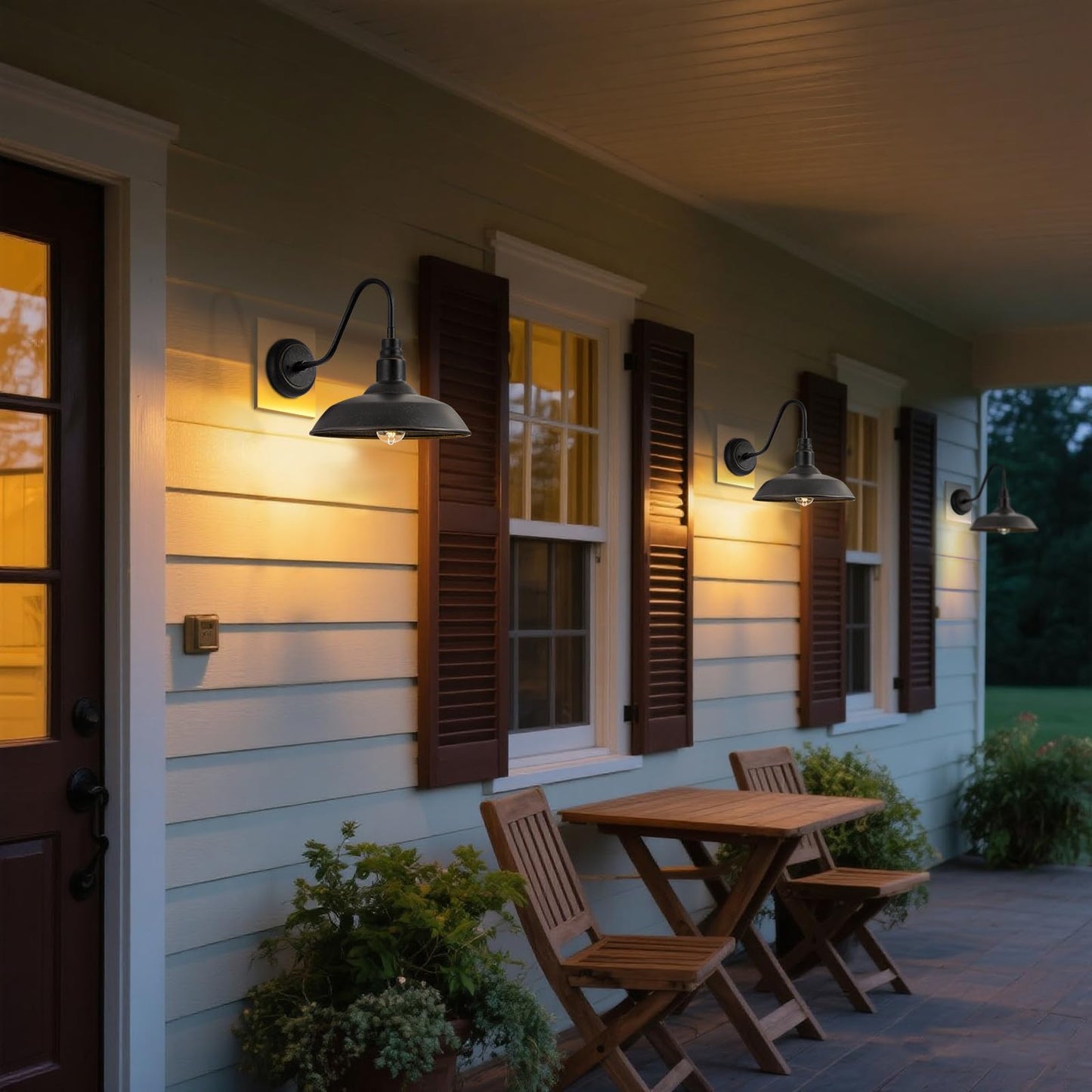 Goalplus Gooseneck Outdoor Light Fixture, 10 Dome, Bronze Metal, Model Lm2201-Br-2P, 2 Pack Barn Light For Porch, Patio, Garage