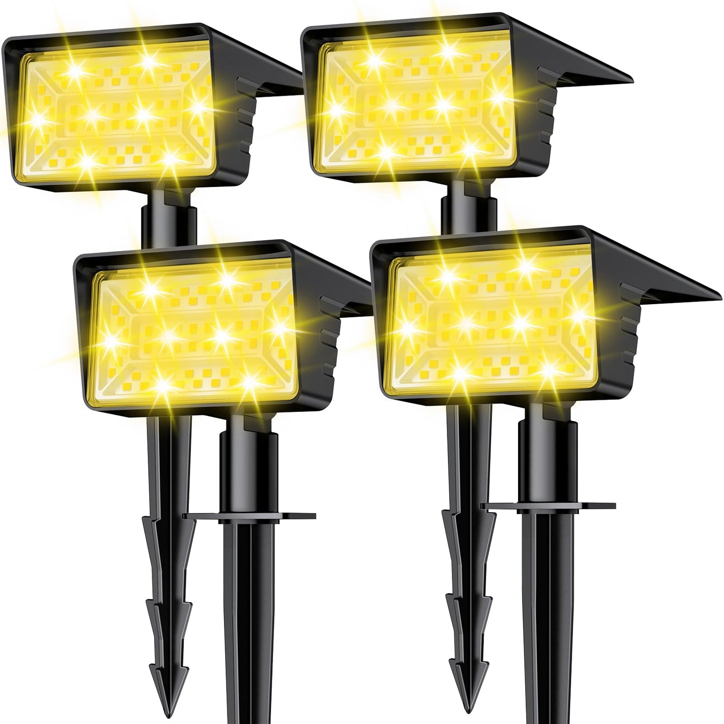 Lamkeep Solar Spot Lights Outdoor With 60 Led & Auto On/Off  4 Pack Solar Lights Outdoor Waterproof Ip68 With 3 Lighting Modes  2-In-1 Solars Landscape Light For Outside  Garden  Yard(Warm White)