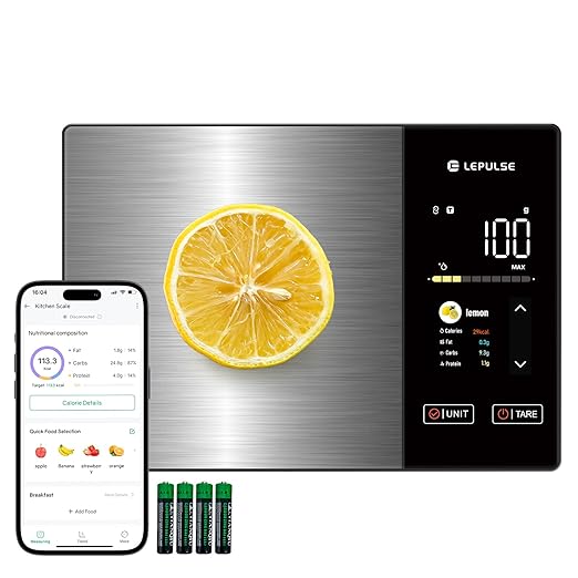 Food Scale with Nutritional Calculator, Smart Digital Kitchen Scale for Weight Loss, App with 23 Nutrients Tracking, Calor...