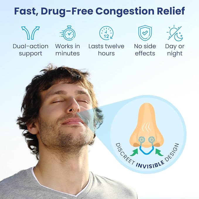 by Scenttech, Snore Reducing- Anti Snoring Aid, Nasal Dilators for Breathing, Instant Nasal Congestion Relief, Nighttime Lavender, 28 Count, Drug-Free