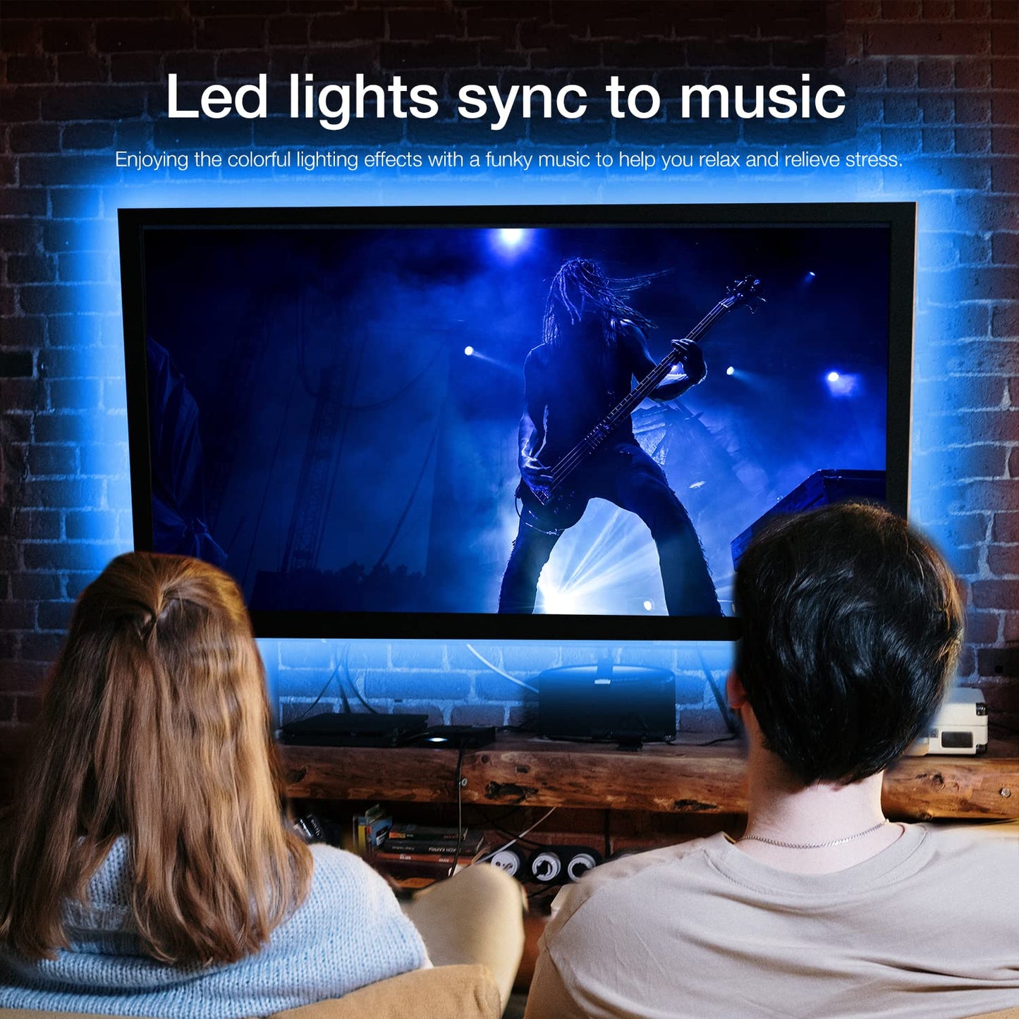 DAYBETTER LED Strip Lights for TV 55-65 inch, 12.5 ft Multicolor Backlight with Remote, Model DTHTVRGB038B