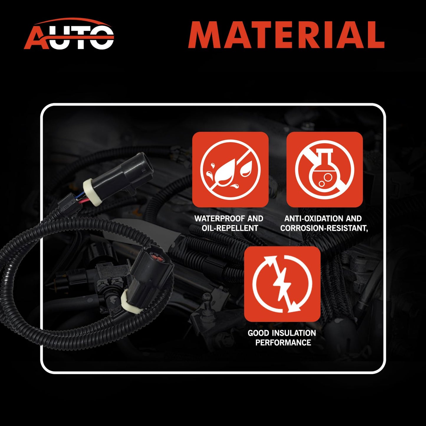 AUTO OCCASION O2 Oxygen Sensor Extension Harness 4Pin with 25.78'' Compatible with 1987-2009 Mustang Fox Body 4 Pack