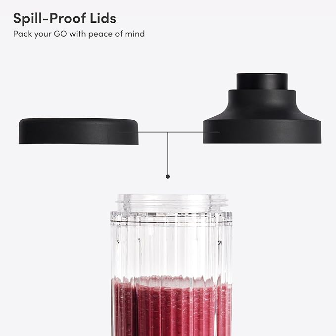 Beast GO Cordless, Premium Portable Blender for Shakes & Smoothies, 22oz Blending Vessel, Blends Ice & Frozen Fruit, Rechargeable USB-C Battery, Drinking Lid and Straw System (Carbon Black)